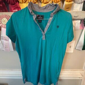Ariat Polo Shirt Teal XL GUC / Contrast Collar